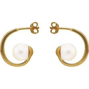 Boucles D'oreilles Plaqué Or Perle Culture Bouton 7mm Pendant 18mm