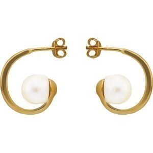 Boucles D'oreilles Plaqué Or Perle Culture Bouton 7mm Pendant 18mm