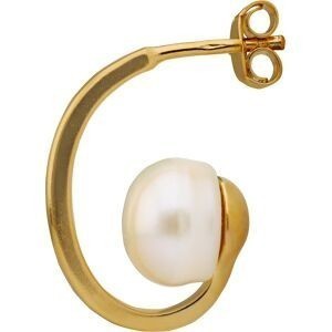 Boucles D'oreilles Plaqué Or Perle Culture Bouton 7mm Pendant 18mm
