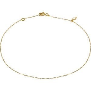 Chaîne Cheville Cœur Zirconium 4*7mm 23 à 25cm Or 375