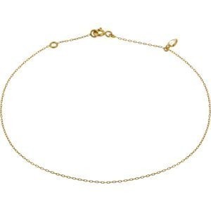 Chaîne Cheville Cœur Zirconium 4*7mm 23 à 25cm Or 375
