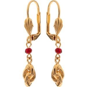 Boucles D'oreilles Nœud Antillais 6mm Pendant37mm Plaqué Or