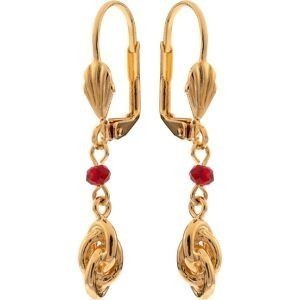 Boucles D'oreilles Nœud Antillais 6mm Pendant37mm Plaqué Or