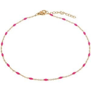 Chaîne Cheville Email Fushia 2mm 25 à 28cm Acier Jaune