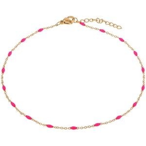 Chaîne Cheville Email Fushia 2mm 25 à 28cm Acier Jaune