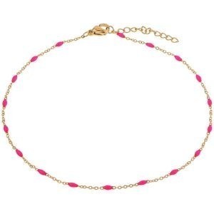 Chaîne Cheville Email Fushia 2mm 25 à 28cm Acier Jaune