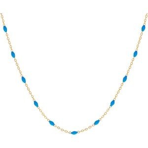 Collier Email Turquoise 2mm 42 à 45cm Acier Jaune