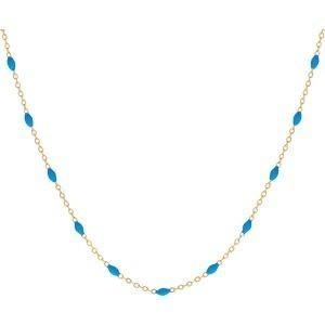 Collier Email Turquoise 2mm 42 à 45cm Acier Jaune