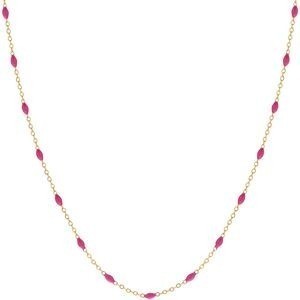 Collier Email Fushia 2mm 42 à 45cm Acier Jaune