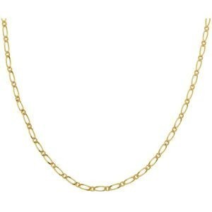 Collier Chaîne Plaqué Or Maille Cheval Alterné 2.5mm 60cm