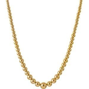 Collier Plaqué Or Boules Chute 3 à 10mm Chaîne Acier 1mm 45cm