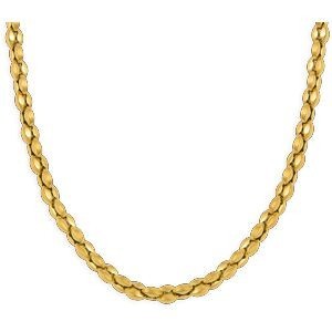 Collier Acier Jaune Maille Grain de Café  4.5mm 50cm