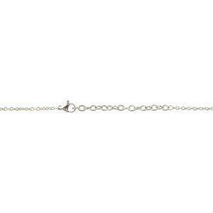 Collier Acier Carte Guyane 25*37mm Avec Bélière Email Multicolore Chaîne 2mm 50 A 55cm