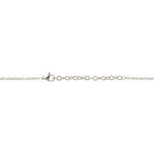 Collier Acier Carte Guyane 25*37mm Avec Bélière Email Multicolore Chaîne 2mm 50 A 55cm