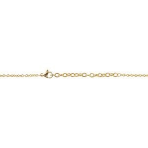 Collier Acier Jaune Carte Martinique 22*35mm Avec Bélière Multicolore Chaîne 2mm 50 A 55cm