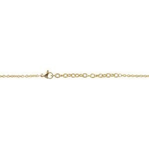 Collier Acier Jaune Carte Martinique 22*35mm Avec Bélière Multicolore Chaîne 2mm 50 A 55cm