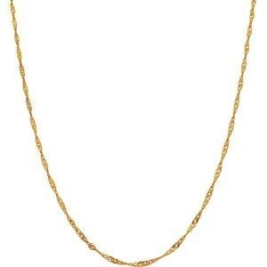 Collier Chaîne Or 375 Maille Singapour Creux 1.8mm 50cm