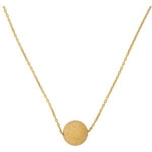 Collier Or 375 Boule Satinée 10mm Chaîne 0.8mm 42 à 45cm