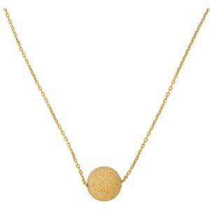Collier Or 375 Boule Satinée 10mm Chaîne 0.8mm 42 à 45cm