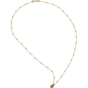 Collier Chapelet Or 375 Boules 2mm Vierge Miraculeuse 4.5*5.5mm 45cm