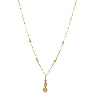 Collier Y Or 375 Boules Lisses et Satinées 3 à 8mm Chaîne 1.7mm 42 à 45cm