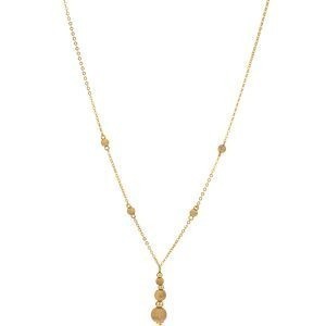 Collier Y Or 375 Boules Lisses et Satinées 3 à 8mm Chaîne 1.7mm 42 à 45cm