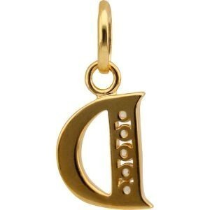 Pendentif Plaqué Or Lettre D Zirconium 11*22cm Avec Bélière