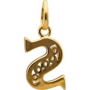 Pendentif Plaqué Or Lettre S Zirconium 11*22cm Avec Bélière