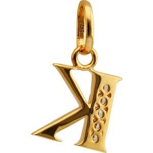 Pendentif Plaqué Or Lettre K Zirconium 13*21mm Avec Bélière