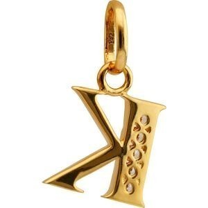 Pendentif Plaqué Or Lettre K Zirconium 13*21mm Avec Bélière