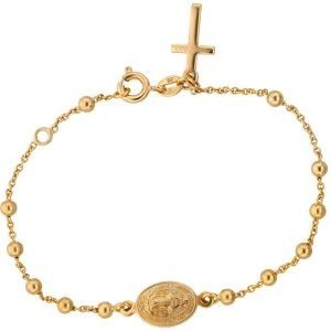 Bracelet Chapelet Plaqué Or Croix Vierge Miraculeuse Boules 3mm Chaîne1.4mm 16 à 18cm