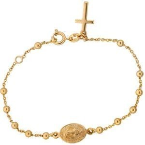 Bracelet Chapelet Plaqué Or Croix Vierge Miraculeuse Boules 3mm Chaîne1.4mm 16 à 18cm