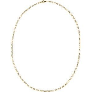 Collier Chaîne Or 375 Maille Cheval Alterné Creux 2.4mm 50cm