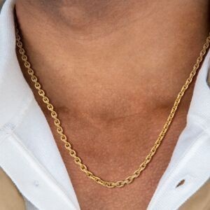 Collier Chaîne Plaqué Or Maille Forçat Limé 2.6mm 55cm