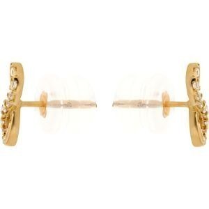 Boucles D'oreilles Or 375 Infini Zirconium 4*8mm Fermoir Or 375 Sicilone