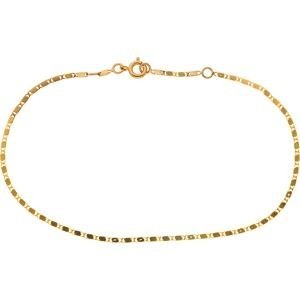 Chaîne Cheville Plaqué Or Maille Chemin De Fer 1.6mm 23 à 25cm