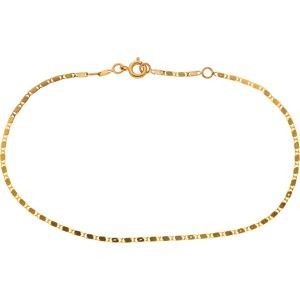 Chaîne Cheville Plaqué Or Maille Chemin De Fer 1.6mm 23 à 25cm
