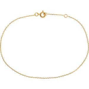 Chaîne Cheville Plaqué Or Maille Forçat Limé 1.1mm 23 à 25cm