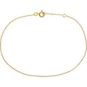 Chaîne Cheville Plaqué Or Maille Forçat Limé 1.1mm 23 à 25cm