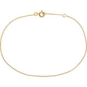 Chaîne Cheville Plaqué Or Maille Forçat Limé 1.1mm 23 à 25cm
