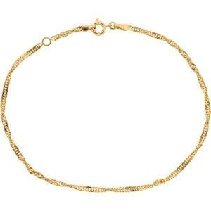 Chaîne Cheville Plaqué Or Maille Singapour 2.2mm 23 à 25cm