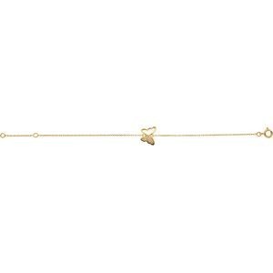 Bracelet Plaqué Or Papillon Zirconium 13*10mm Chaîne Forçat 1.3mm 16 à 18cm