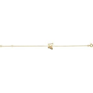 Bracelet Plaqué Or Papillon Zirconium 13*10mm Chaîne Forçat 1.3mm 16 à 18cm