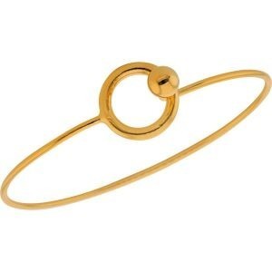 Jonc Plaqué Or 61mm Tube 1.5mm Fermoir Boule 6mm