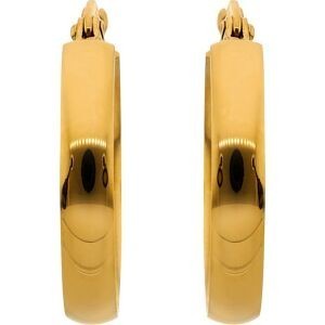 Créoles Acier Jaune 23mm Tube 4mm