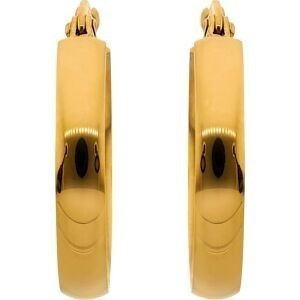 Créoles Acier Jaune 23mm Tube 4mm