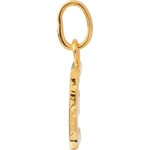 Pendentif Plaqué Or Lettre E  Zirconium 10*22cm Avec Bélière