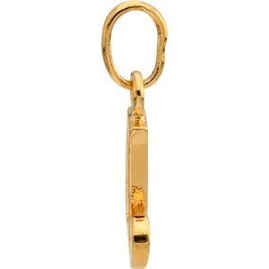 Pendentif Plaqué Or Lettre J  Zirconium 10*23cm Avec Bélière