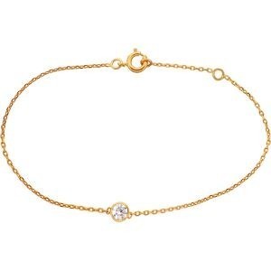 Bracelet Plaqué Or Zirconium Serti Clos 4mm Chaîne Forçat 1.2mm 16 à 18cm