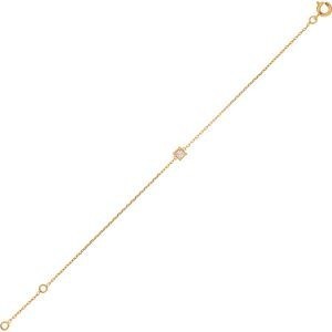 Bracelet Plaqué Or Zirconium 3mm 4 Griffes Chaîne Forçat 1.2mm 16 à 18cm